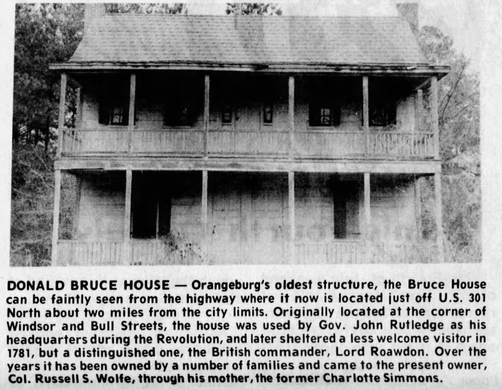Orangeburg Landmark Bruce House - Newspapers.com